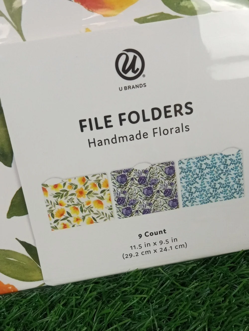 🏠🍒 U Brands Floral Yellow & Green File Folders - Handmade Florals